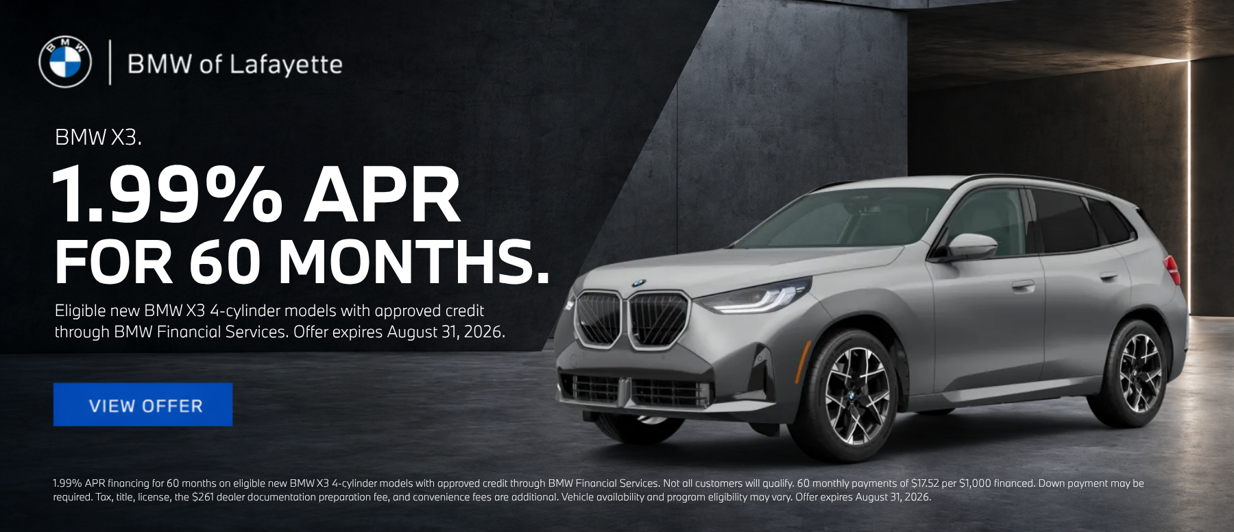 BMW X3 1.99% APR