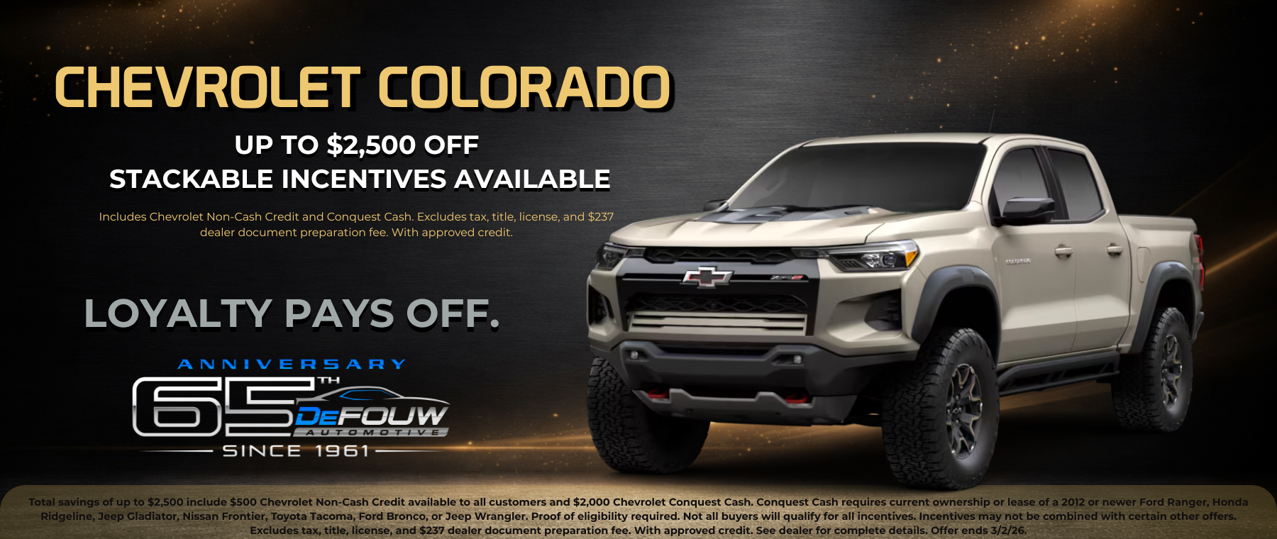 Colorado stackable incentives